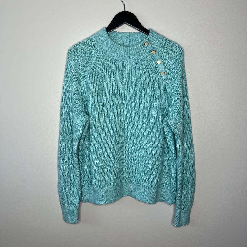 J. Crew Factory Light Blue Sweater with Button Detail